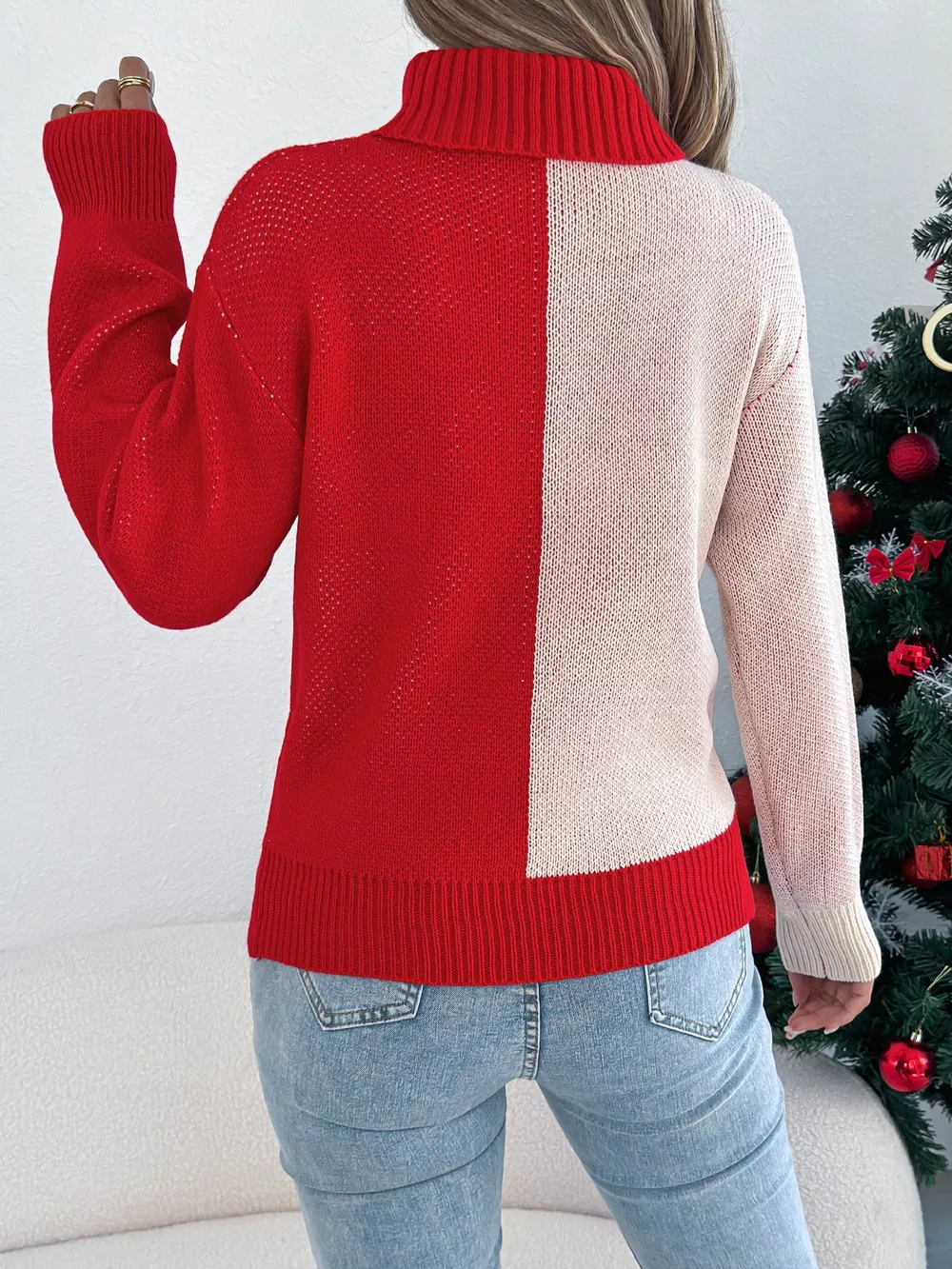 Christmas Reindeer Turtleneck Sweater, image 3