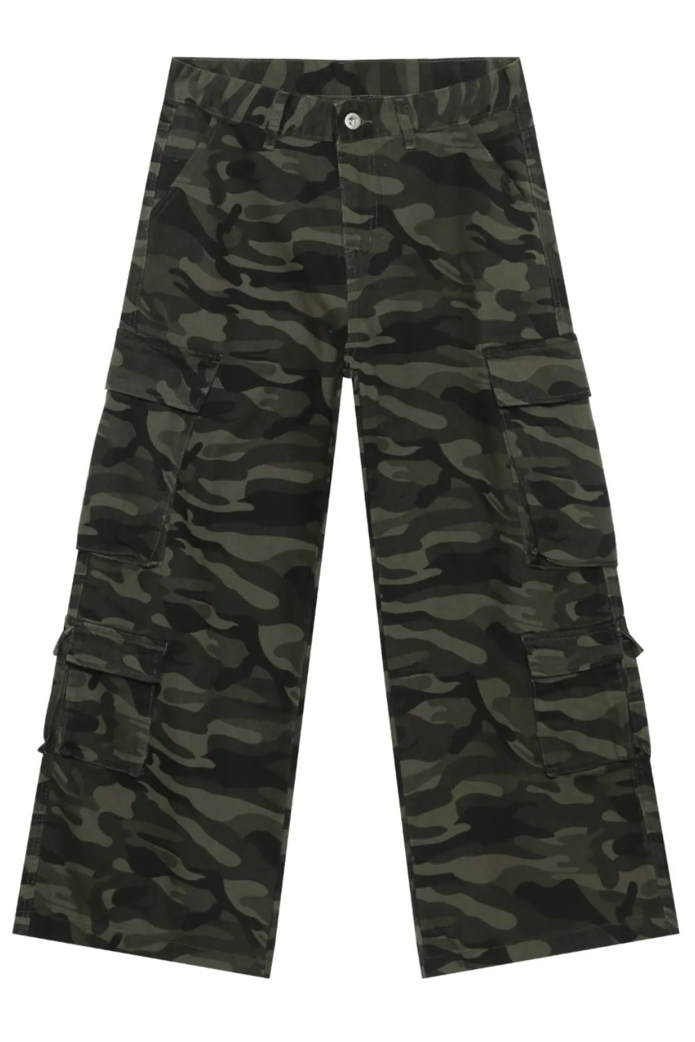 Men's Camouflage Wide Leg Jeans with Cargo Pockets, image 5