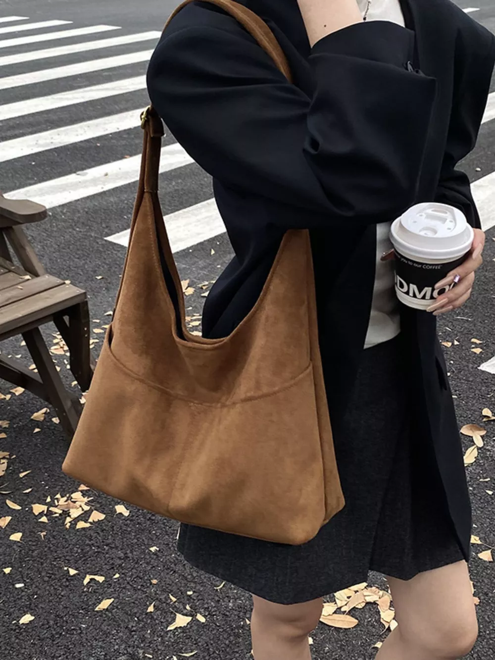 Minimalist Suede Shoulder Bag, image 15