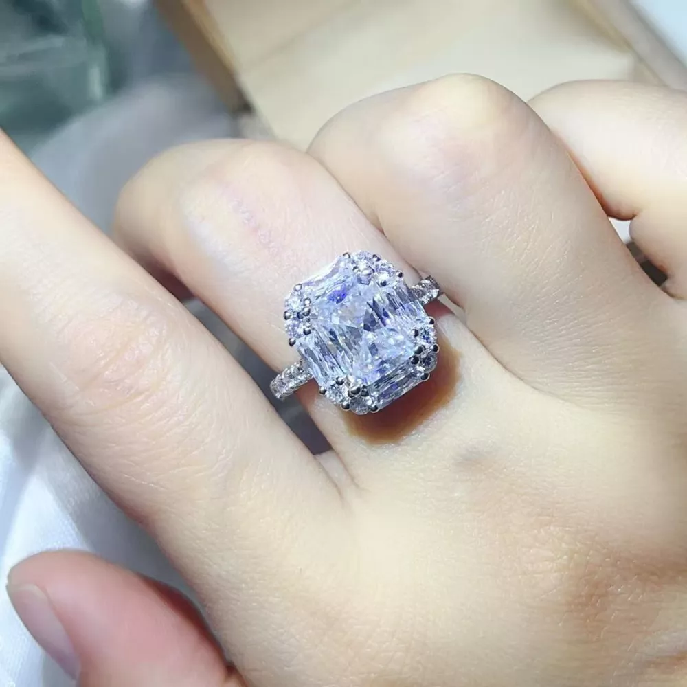 3 Carat Moissanite 925 Sterling Silver Ring, image 2