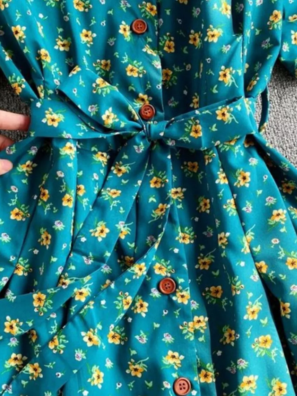 Floral Print V-Neck Midi Dress, image 21