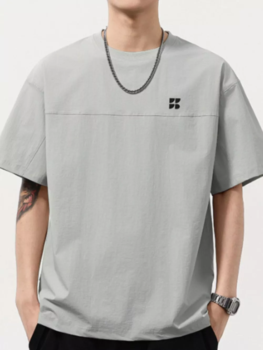 Men's Plus Size Round Neck Short Sleeve T-Shirt, image 4