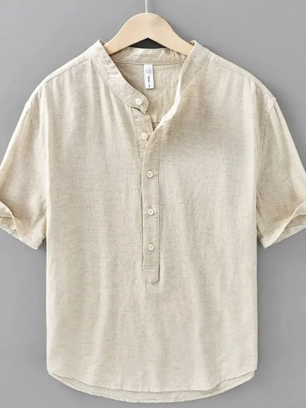 Men's Plus Size Button Detail Short Sleeve Blouse, image 2