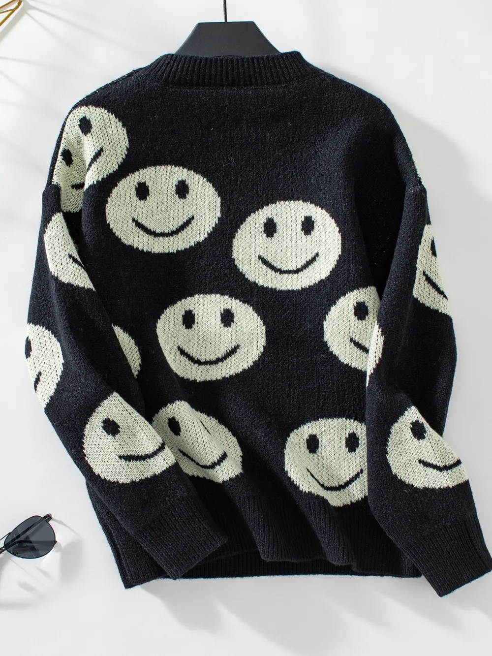 Smile Pattern Round Neck Long Sleeve Sweater, image 8