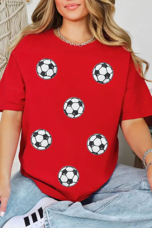 Football Round Neck Short Sleeve T Shirt, image 2