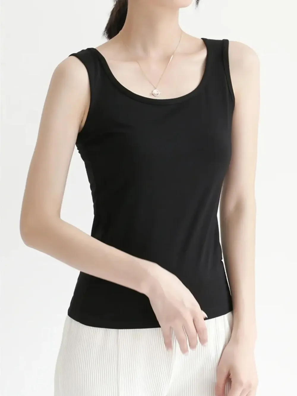 Scoop Neck Wide Strap Tank