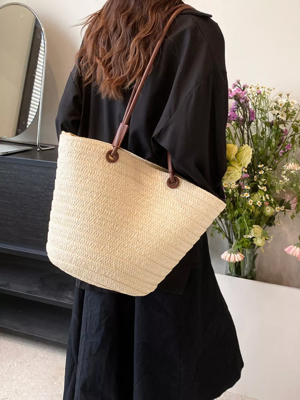 Straw Woven Shoulder Bag, image 6