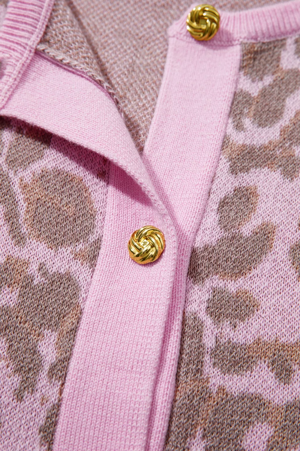 Leopard Button Down Short Sleeve Sweater Cardigan, image 7