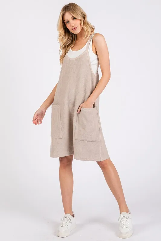 Scoop Neck Spaghetti Strap Overalls with Pockets, image 4