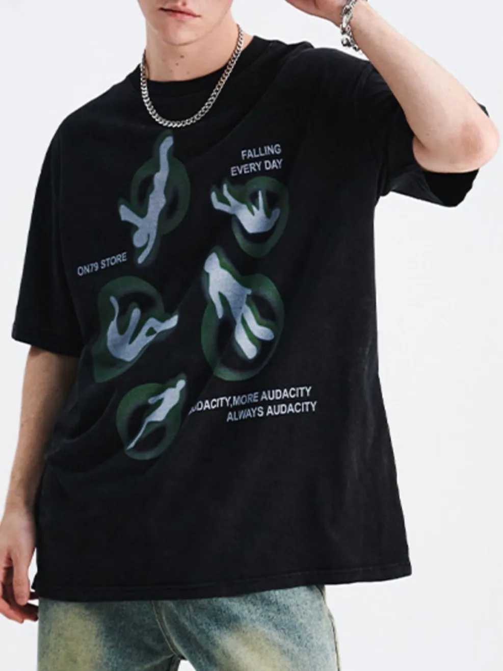 Men's Graphic Round Neck Short Sleeve T-Shirt