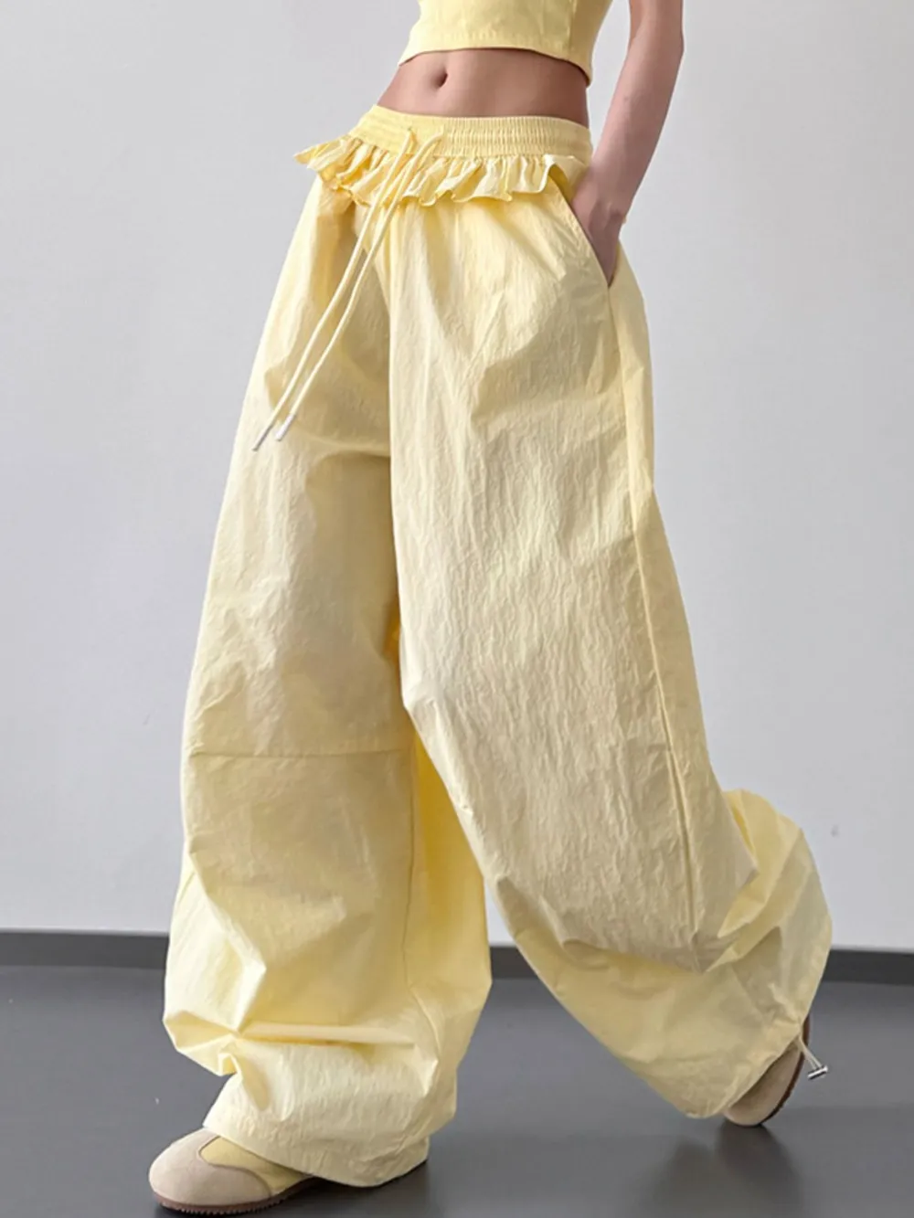Drawstring Wide Leg Pants, image 3
