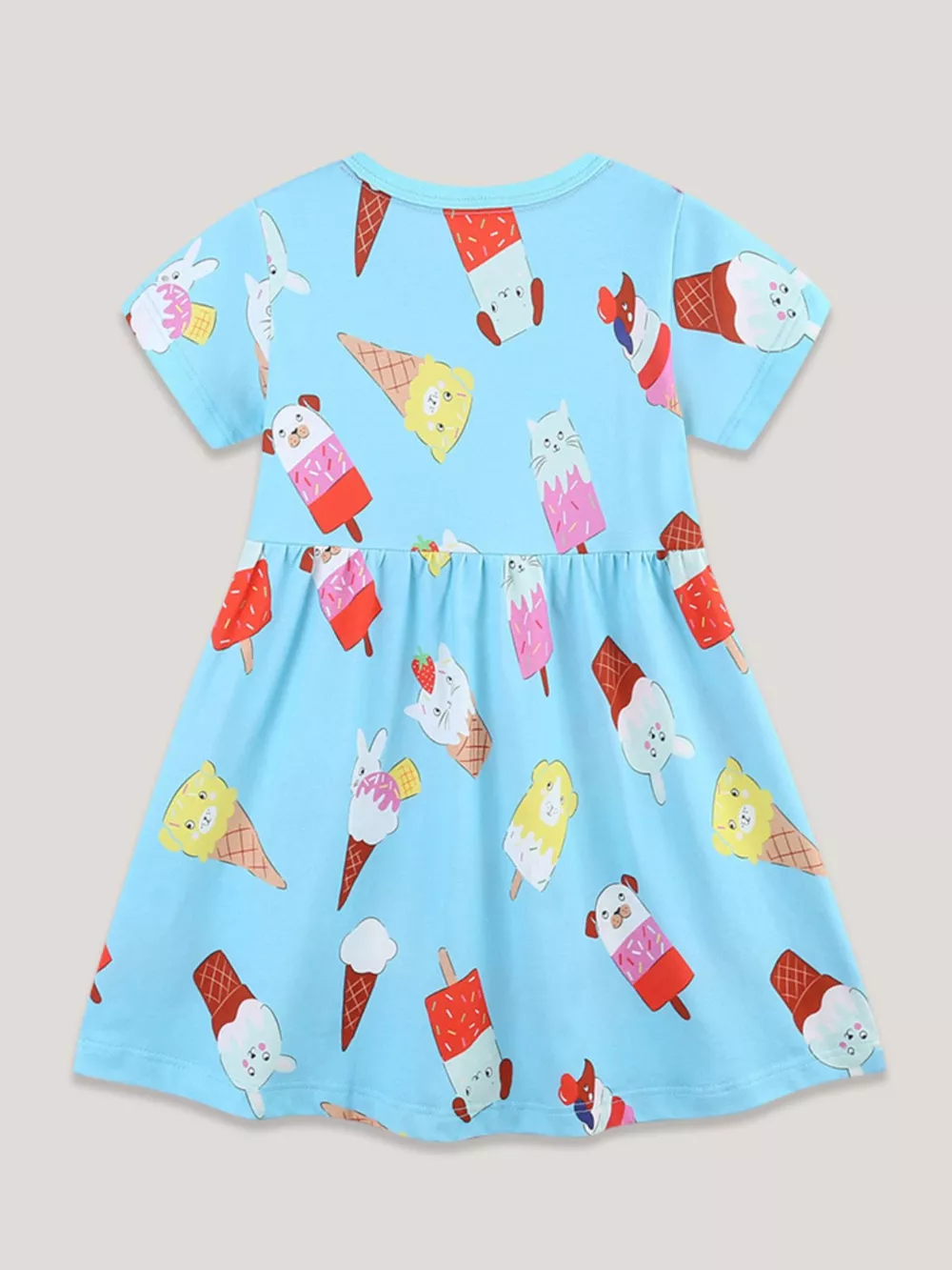 Children's Ice Cream Print Short Sleeve Dress, image 5