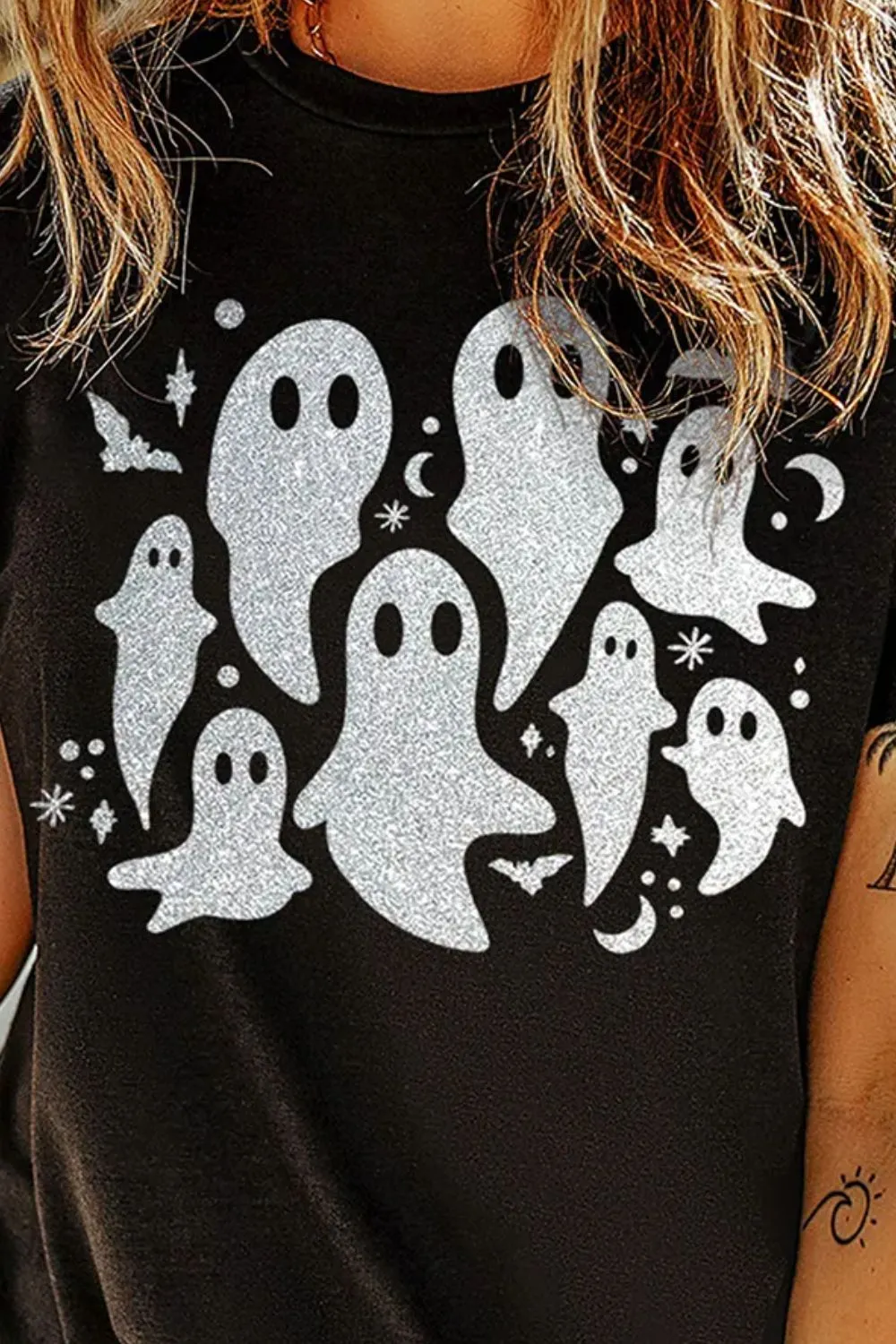 Full Size Ghost Round Neck Short Sleeve T-Shirt, image 2