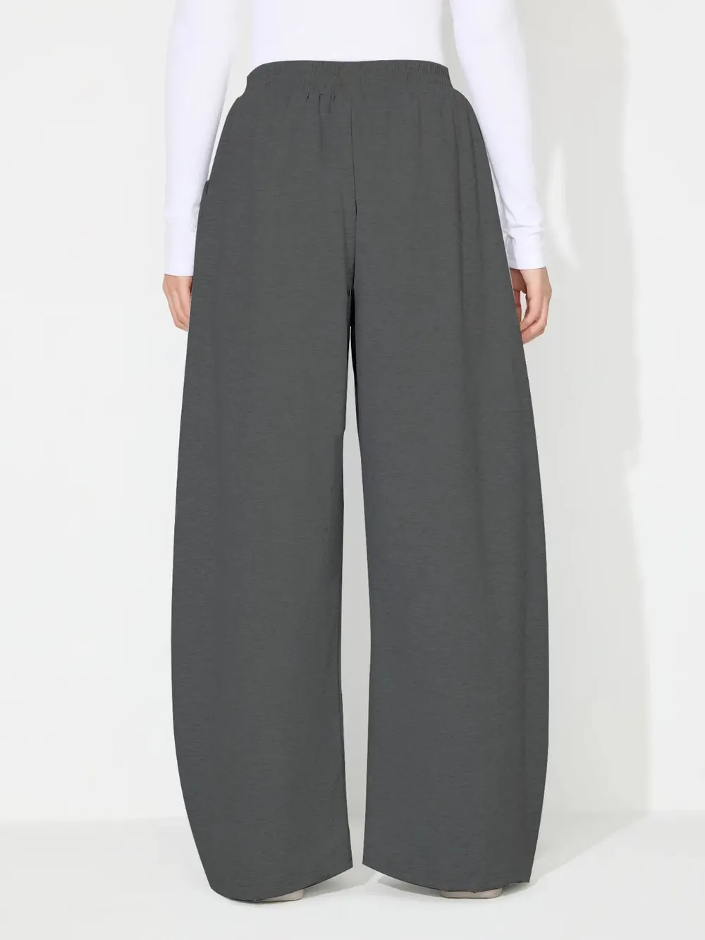 Elastic Waist Wide Leg Pants with Pockets, image 13