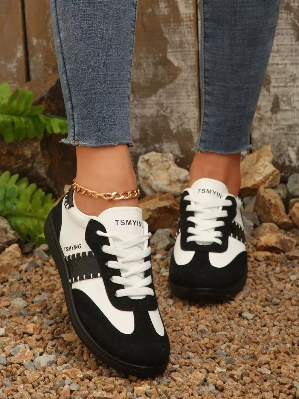Contrast Lace Up Sneakers, image 3