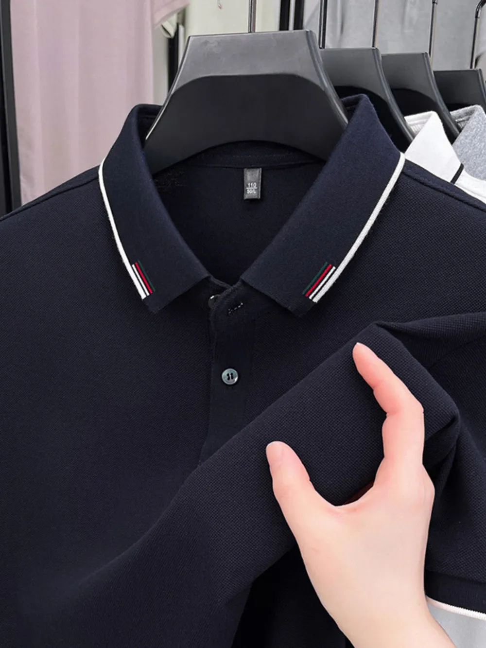 Men's Plus Size Button Detail Short Sleeve Polo, image 12