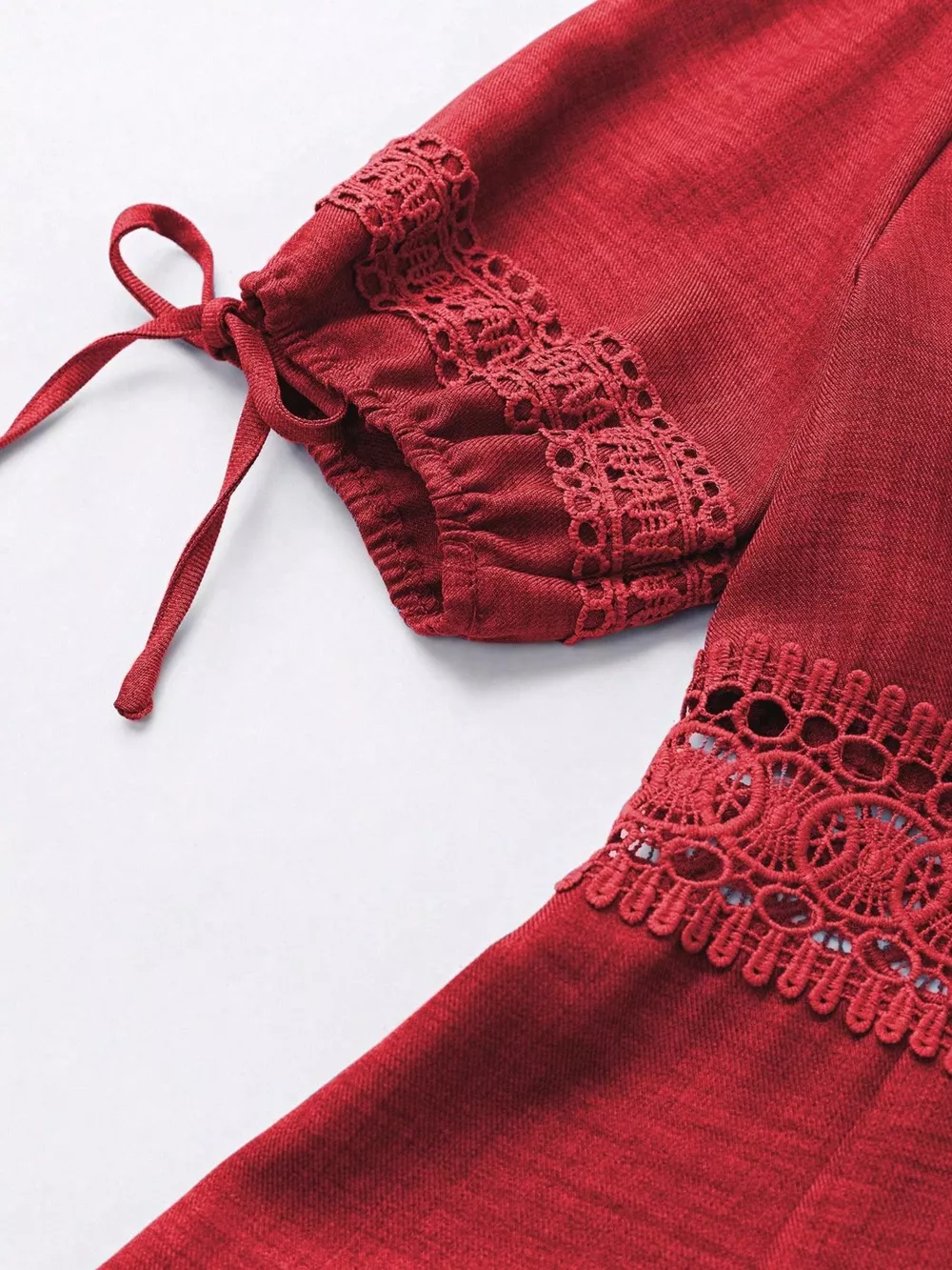 Lace Detail V-Neck Mini Dress, image 18