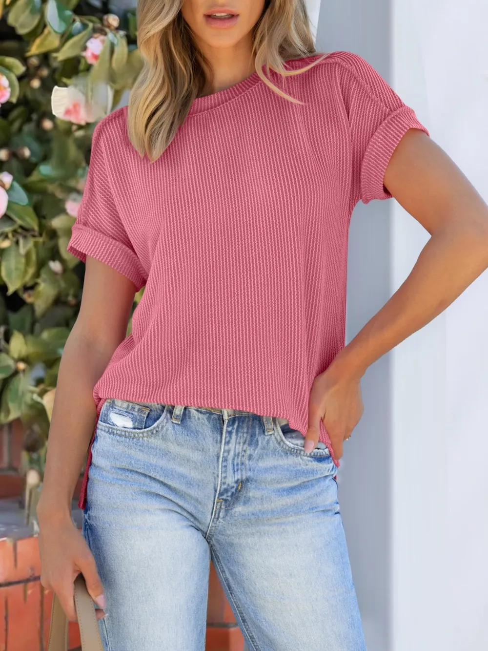 Round Neck Short Sleeve T-Shirt, image 3
