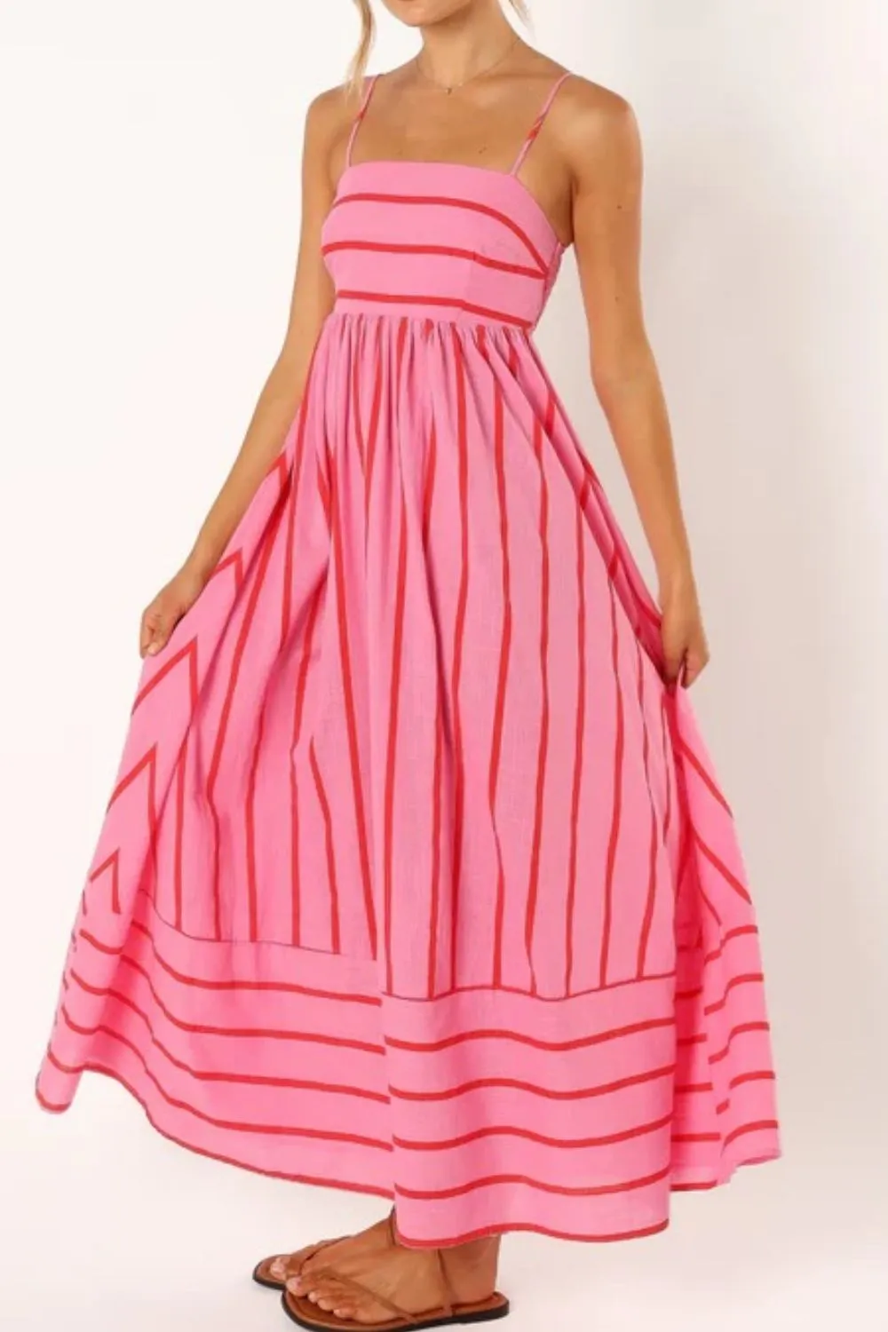 Striped Square Neck Cami Dress, image 5