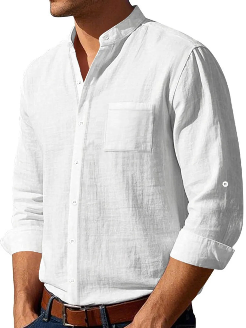 Men's Full Size Button Down Long Sleeve Shirt Plus Size, image 5