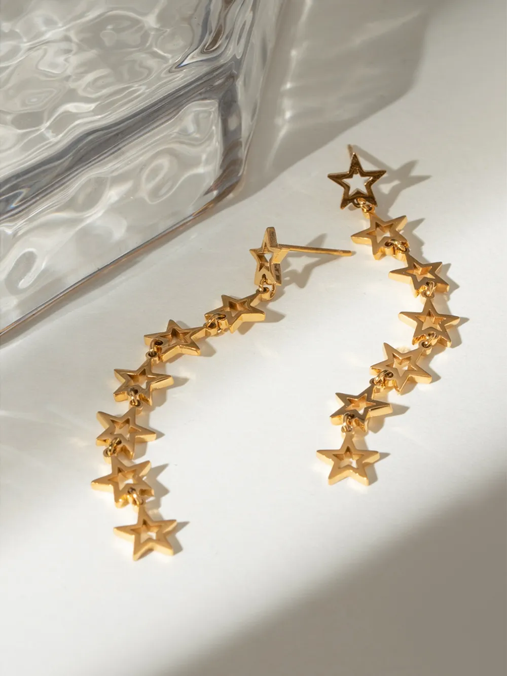 Stainless Steel Cutout Star Earrings, image 5