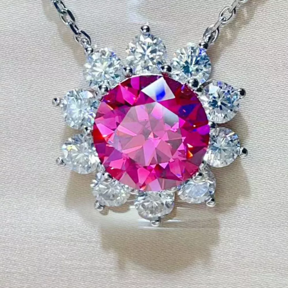 5 Carat Moissanite 925 Sterling Silver Pendant Necklace, image 2