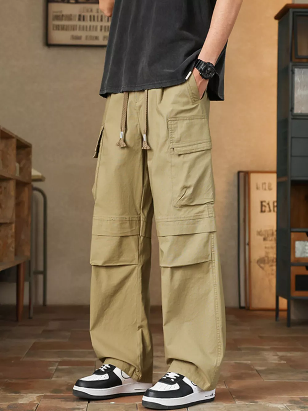 Men's Plus Size Relaxed Fit Cargo Pants, image 5