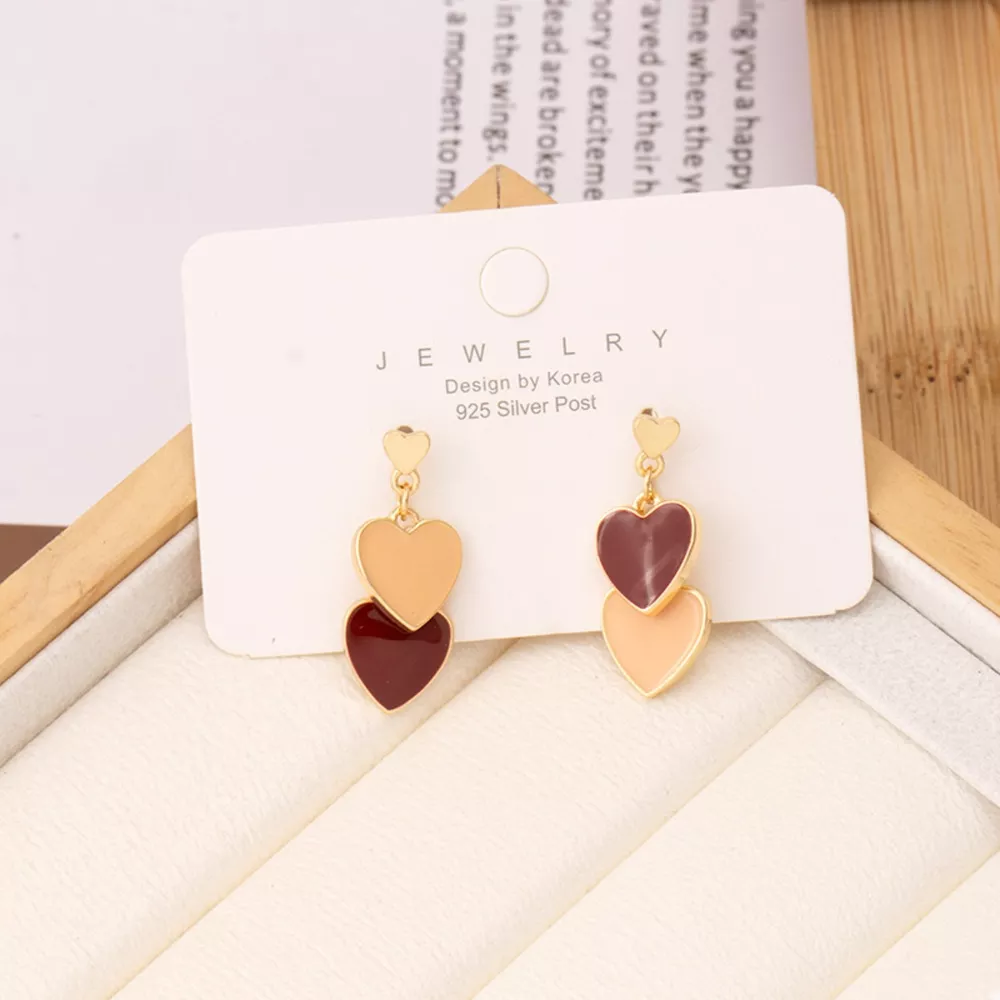 Sweet Doubl Heart Drop Earrings, image 2
