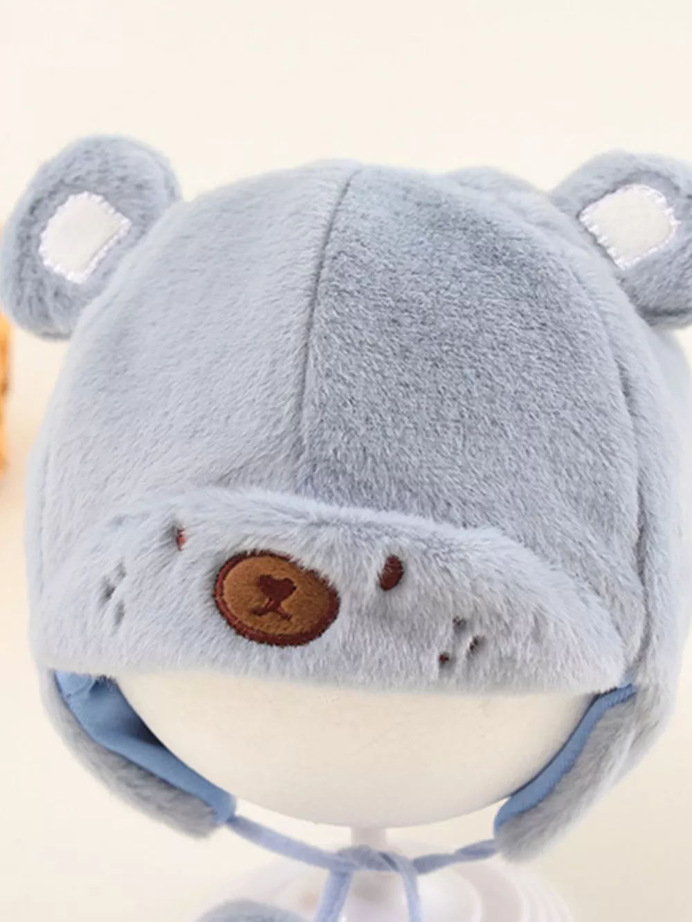 Children's Cute Bear Ear Plush Hat, image 6