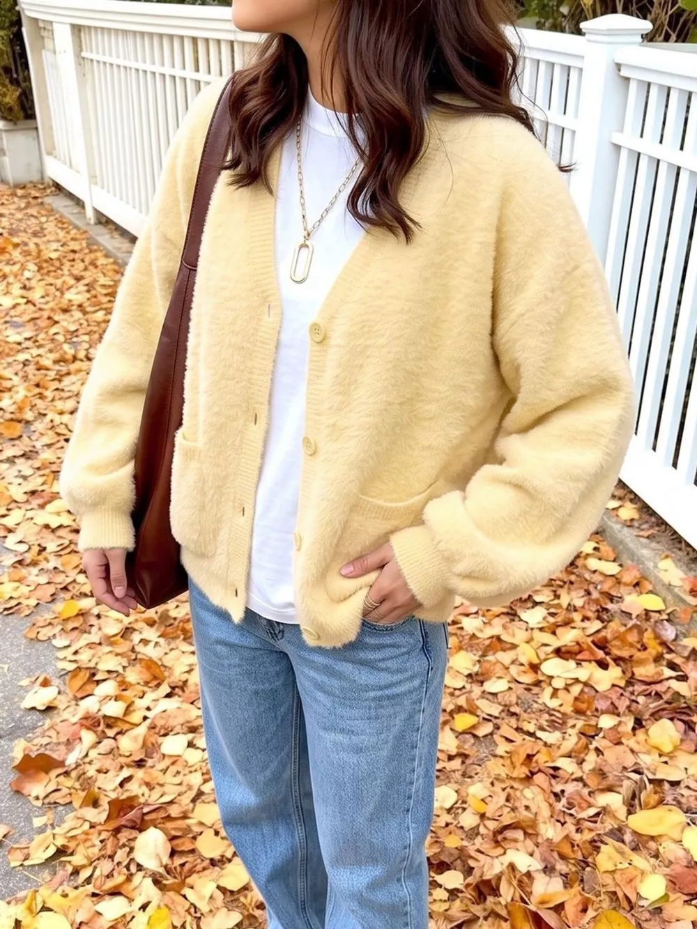 Button Up V-Neck Cardigan, image 5