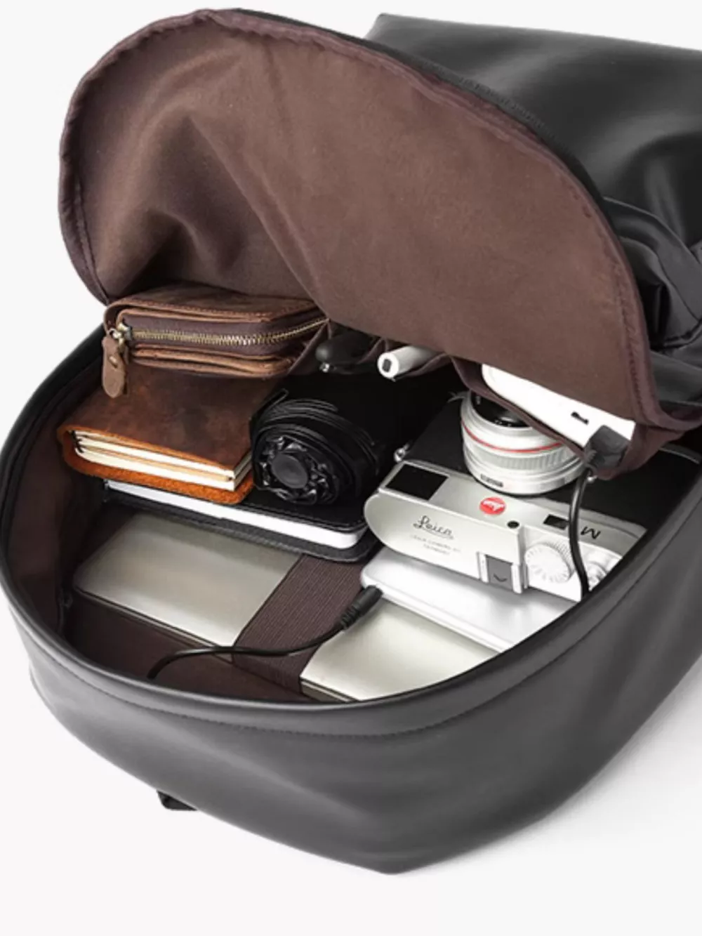 Classic Leather Backpack Bag, image 3
