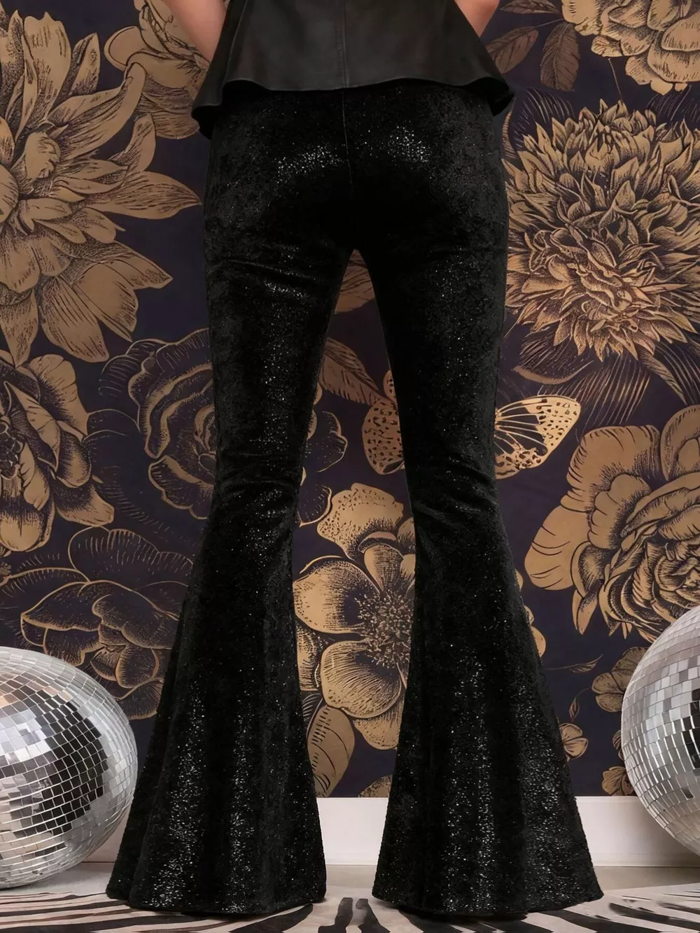 Velvet High Waist Flared Pants, image 6