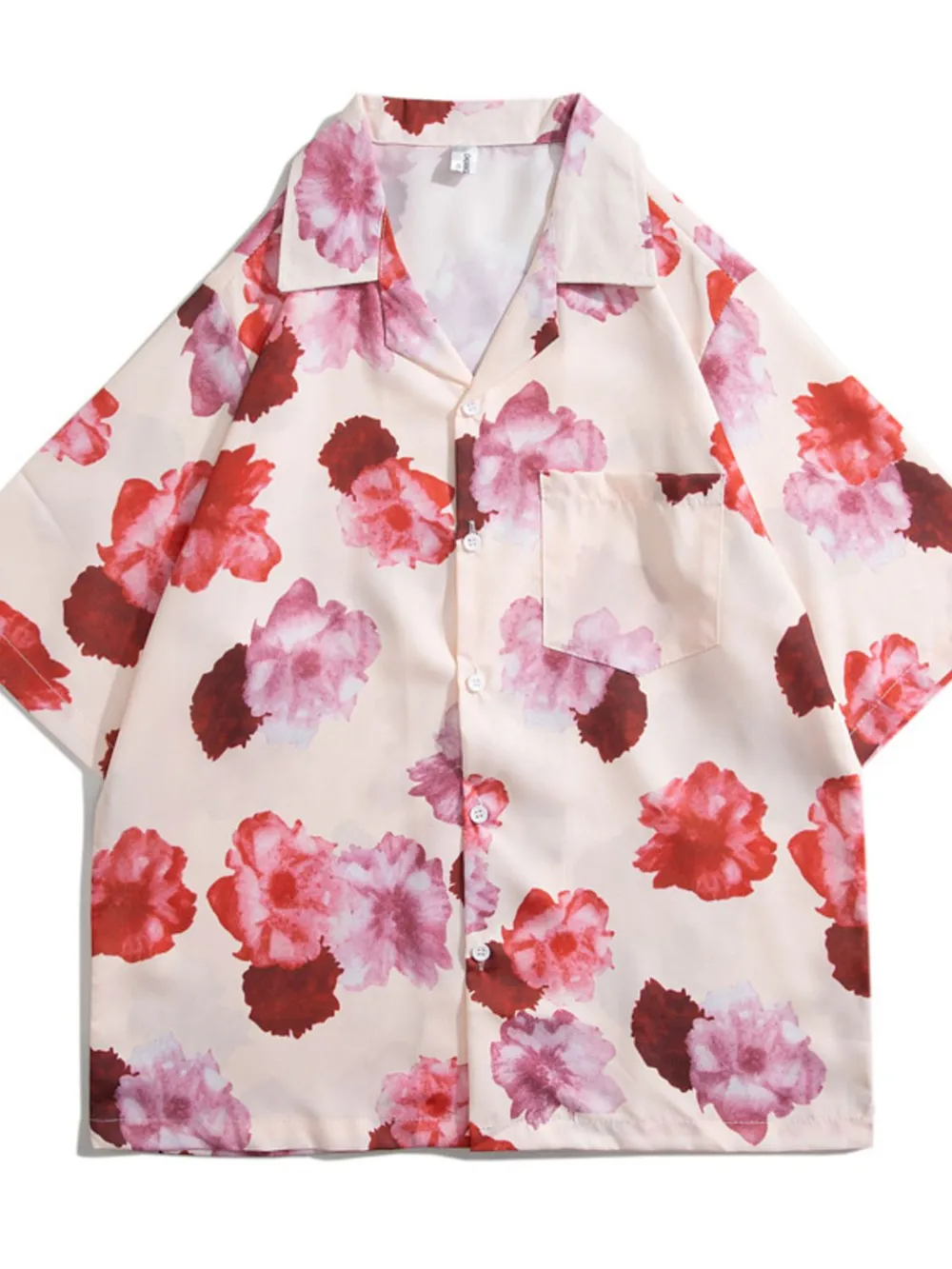 Men's Plus Size Floral Print Casual Button-Up Shirt, image 2