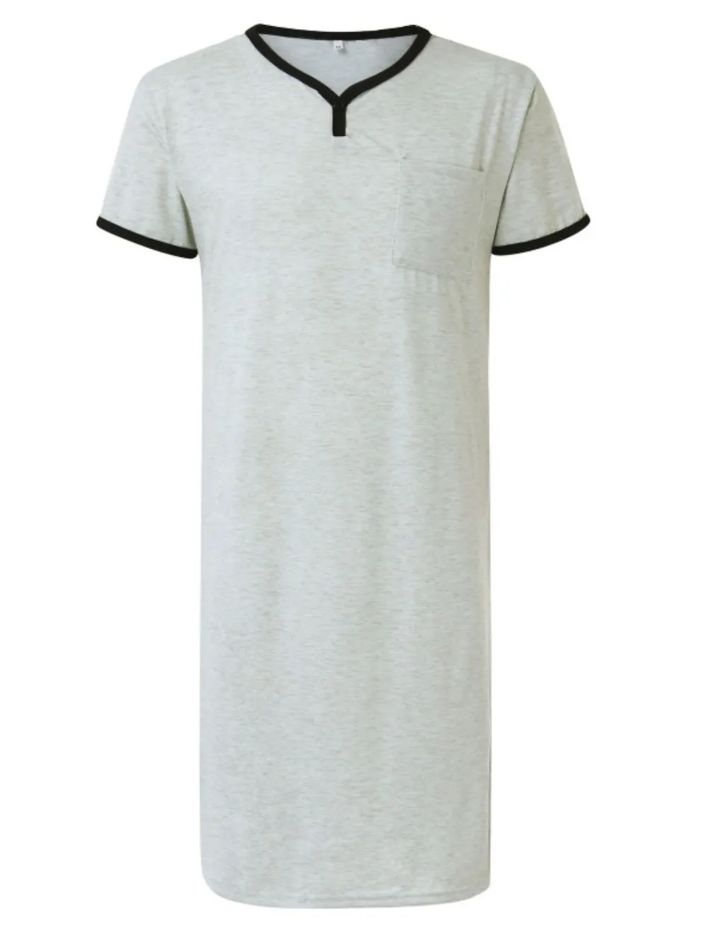 Men's Plus Size Contrast Trim Short Sleeve Lounge Tee Dress, image 6