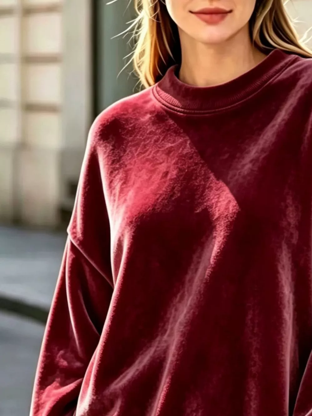 Full Size Crew Neck Dropped Shoulder Sweatshirt Plus Size, image 9