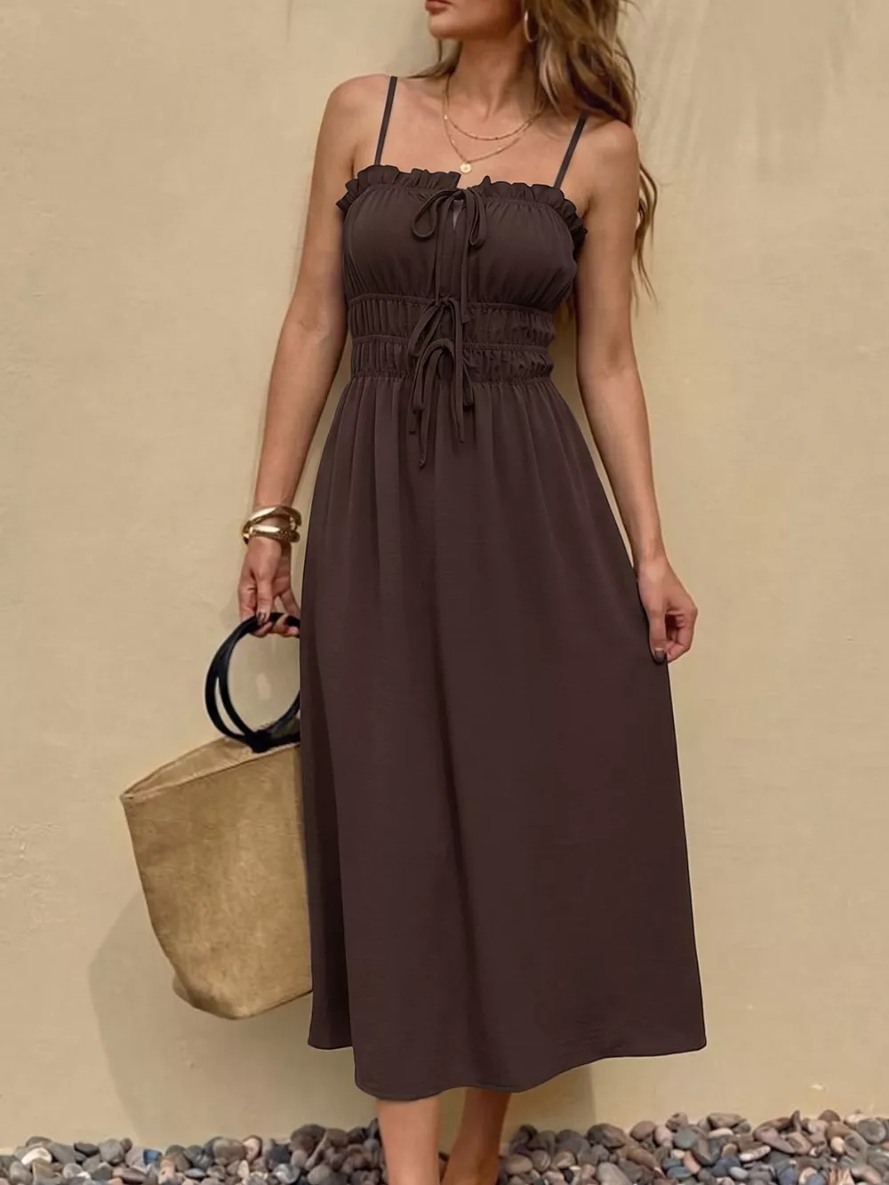 Tie-Front A-Line Dress, image 2