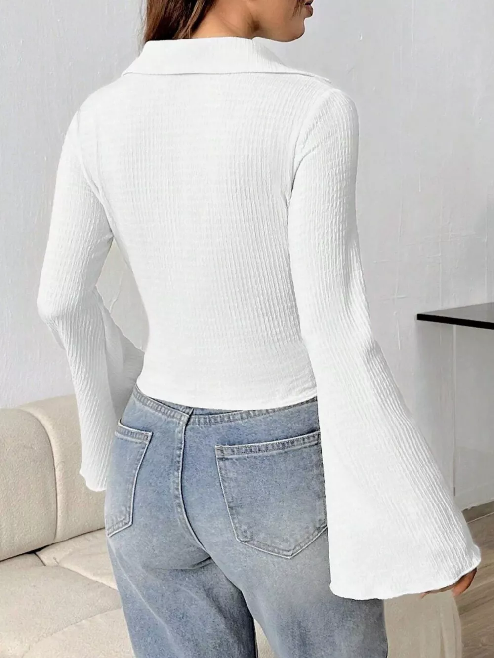 Button Up Flare Sleeve Shirt, image 24