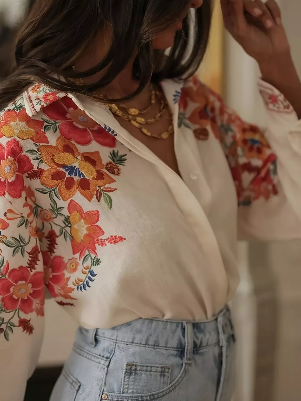 Floral Print Button Up Shirt, image 2