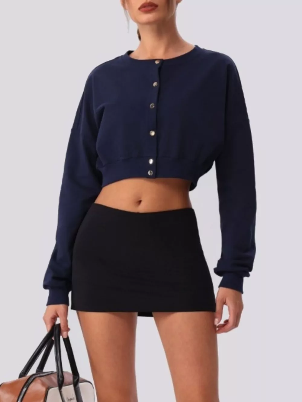 Cropped Button-Down Active Cardigan, image 20