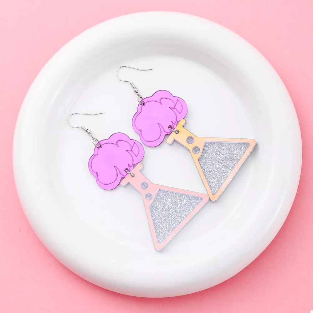 Funky Science Beaker Dangle Earrings
