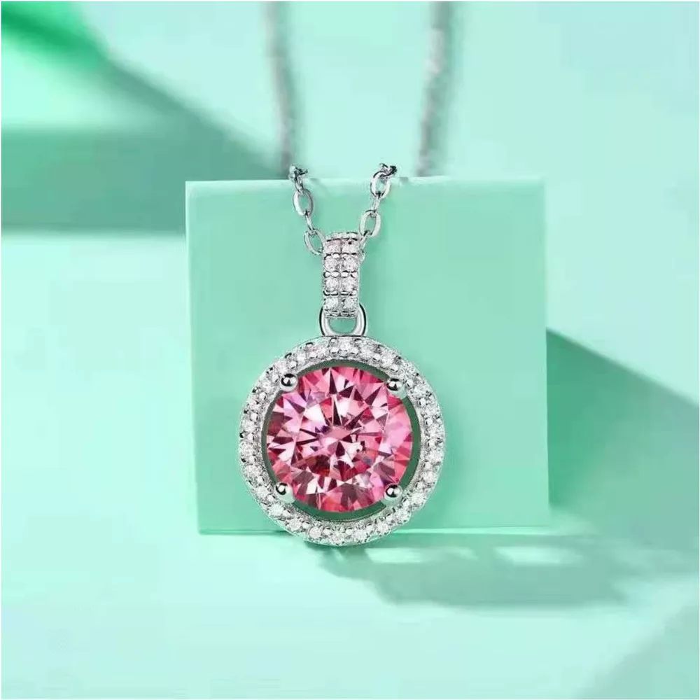 3 Carat Moissanite 925 Sterling Silver Pendant Necklace, image 3