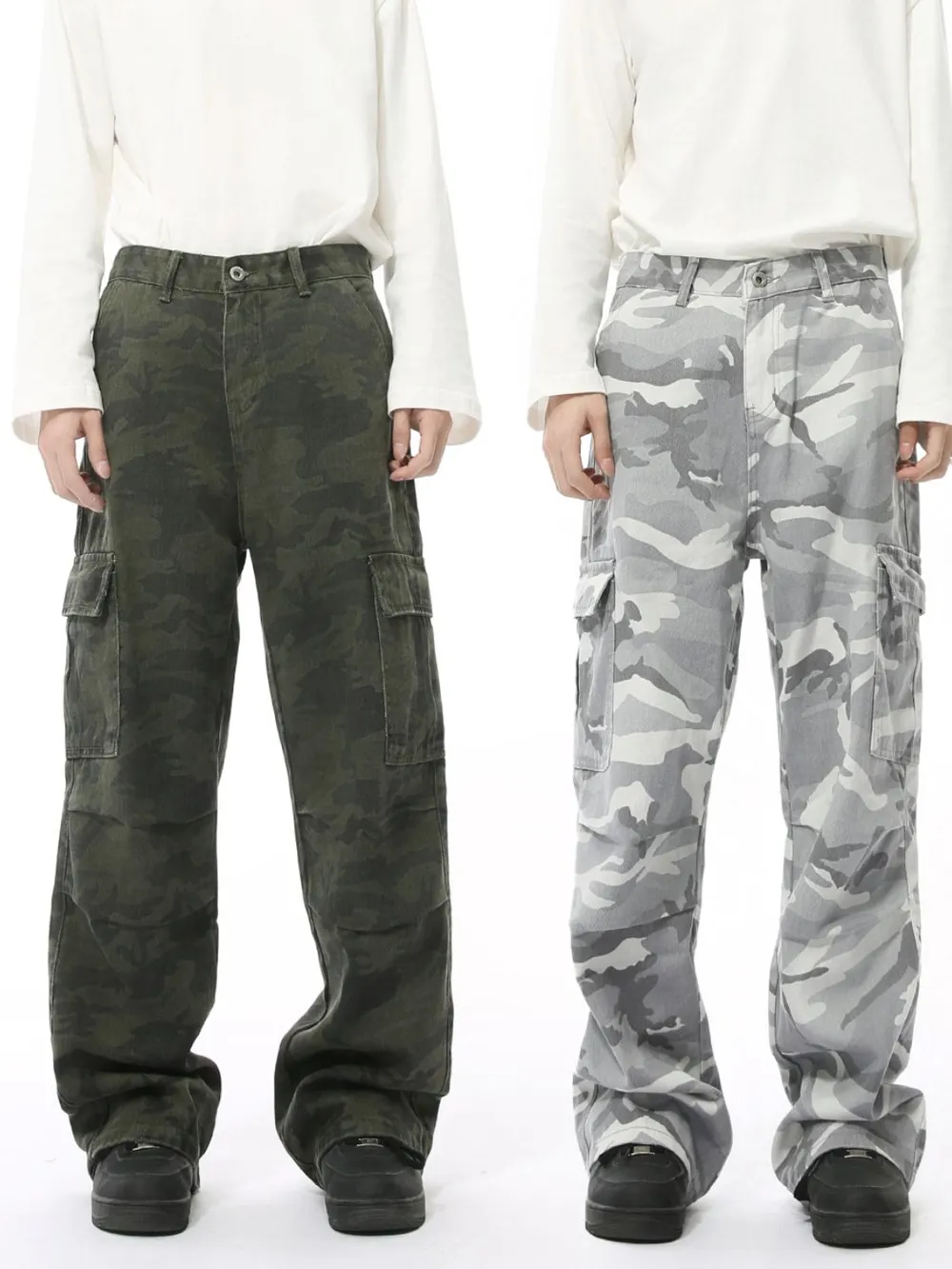 Camouflage Cargo Jeans with Pockets, image 2