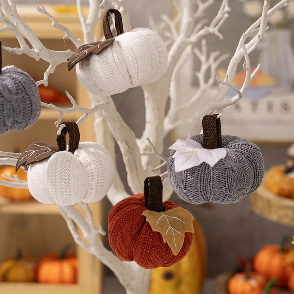 Knitted Pumpkin Decorative Ornaments, image 10