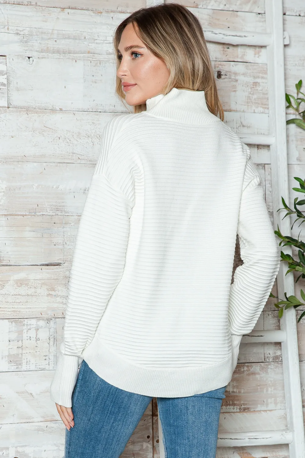 Half Zip Long Sleeve Knit Top, image 19