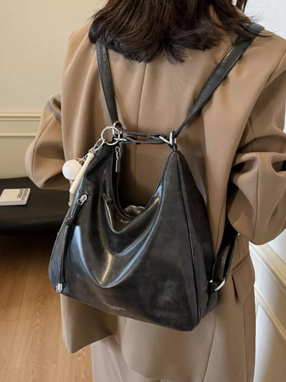 Vintage Style Leather Shoulder Bag, image 3