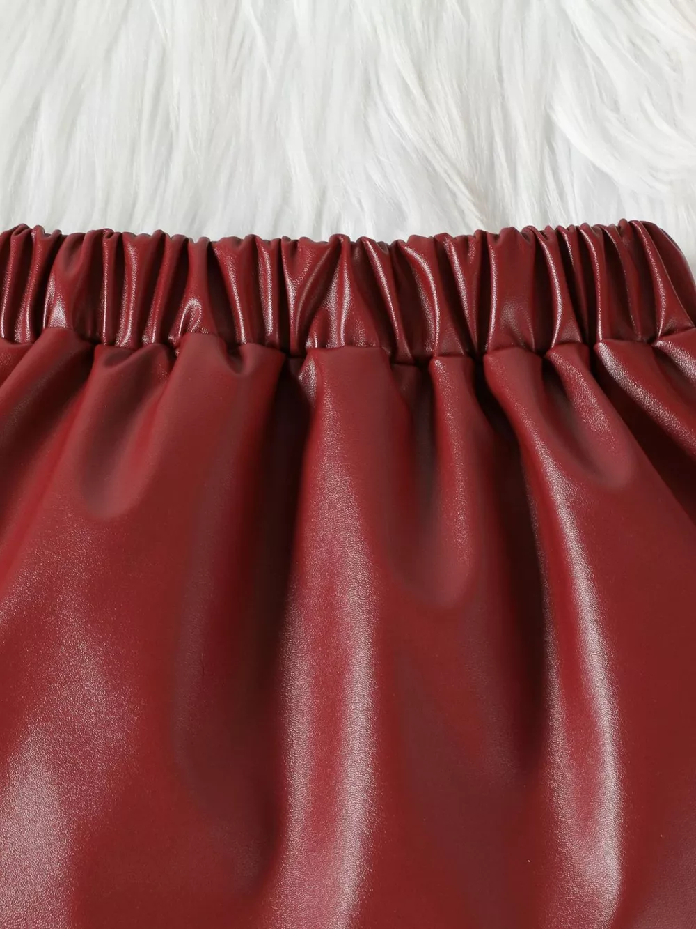 Children's Ruffled Faux Leather Top and Skirt Set, image 12