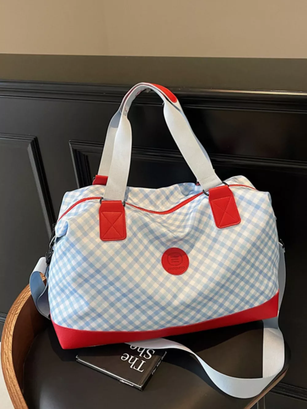 Checkered Pattern Travel Bag, image 7