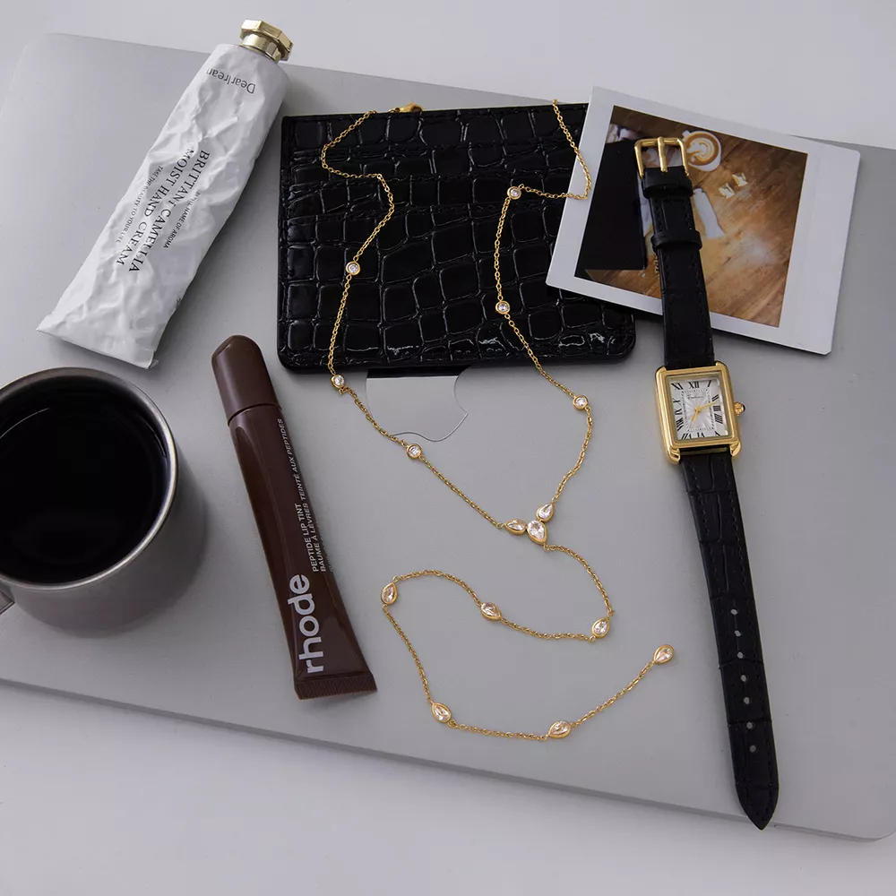 18K Gold-Plated Zircon Chain Necklace