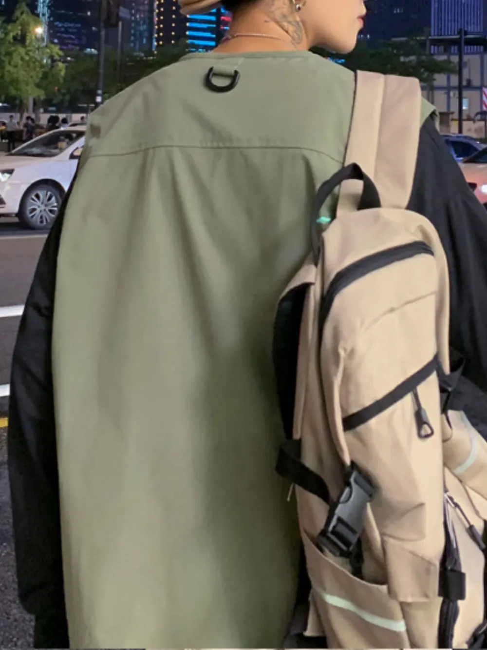 Men's Plus Size Zip Up Cargo Vest, image 3