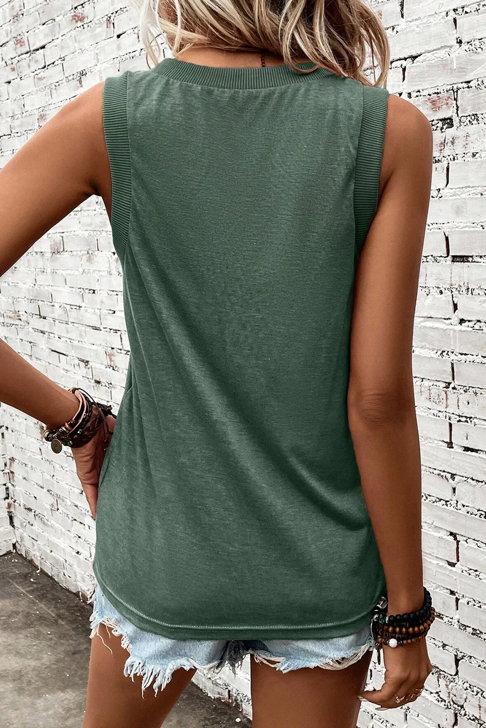 V-Neck Wide Strap Tank, image 5